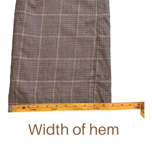 Talbots Signature Flare Wool Window Pane Plaid Wide Leg Trousers - Picture 8 of 14